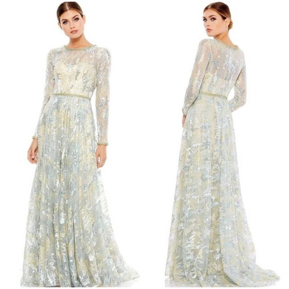 Mac Duggal 12460 Long Sleeve Lace Evening Gown Sale main image 0